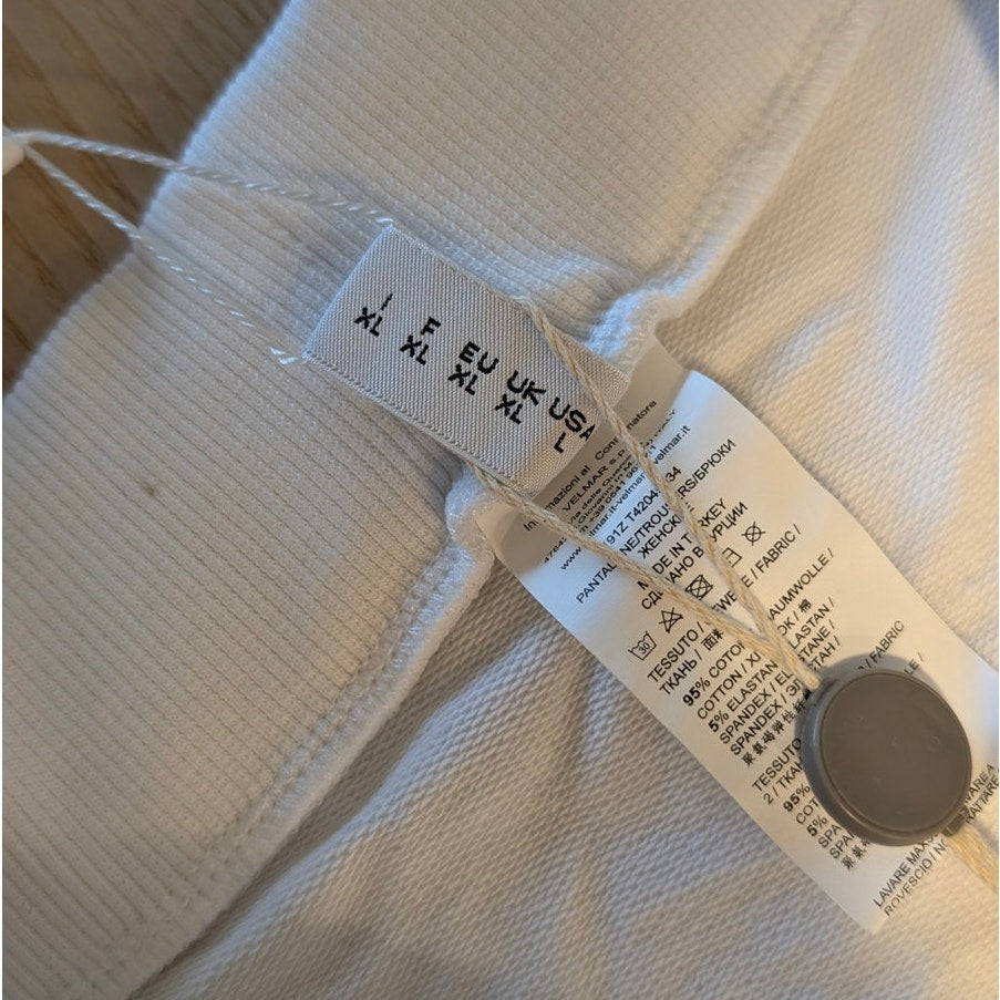 Moschino Underwear Pants Womens XL White Logo Print Cotton Ankle Sweatpants NWT