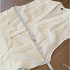 Kobi Halperin Anna Dress Womens M White Ruffle Sleeveless Belted High/low Midi