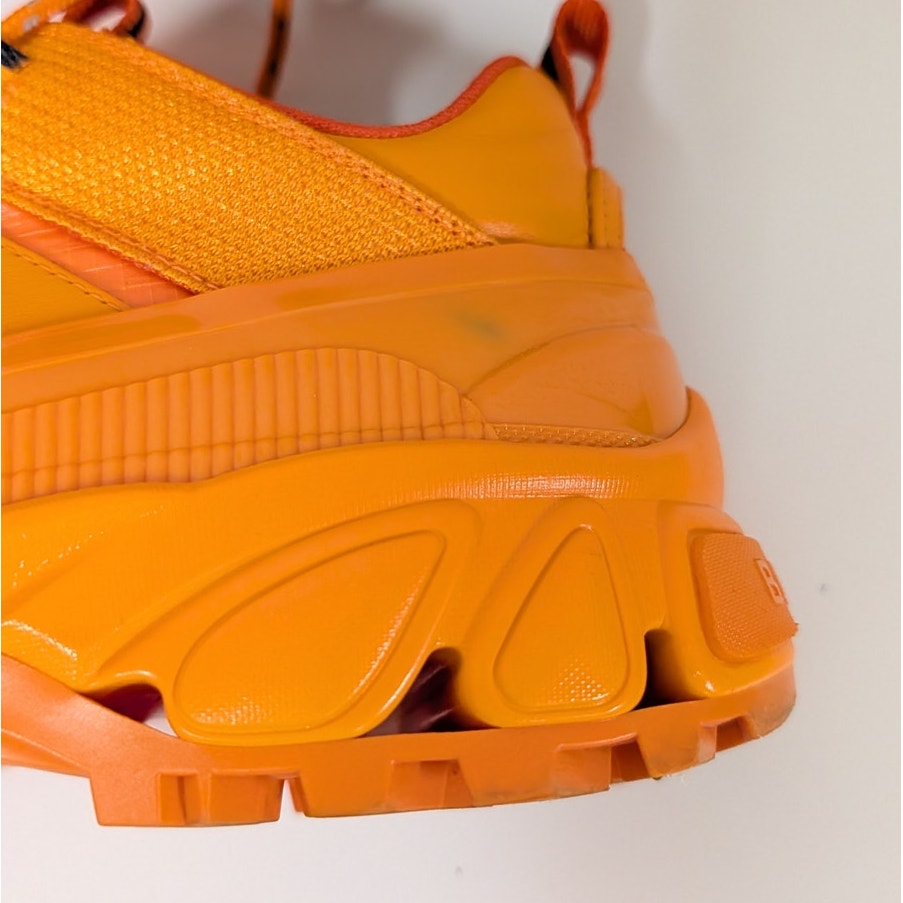 Burberry Nylon & Rubber Arthur Sneakers Womens EU 39.5/US 9.5 Orange Lace-Up Low