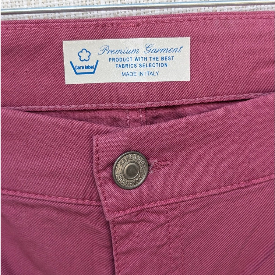 Care Label Cigar 137 Crossover Jean Womens 31 Fucsia Denim Straight Skinny NWT