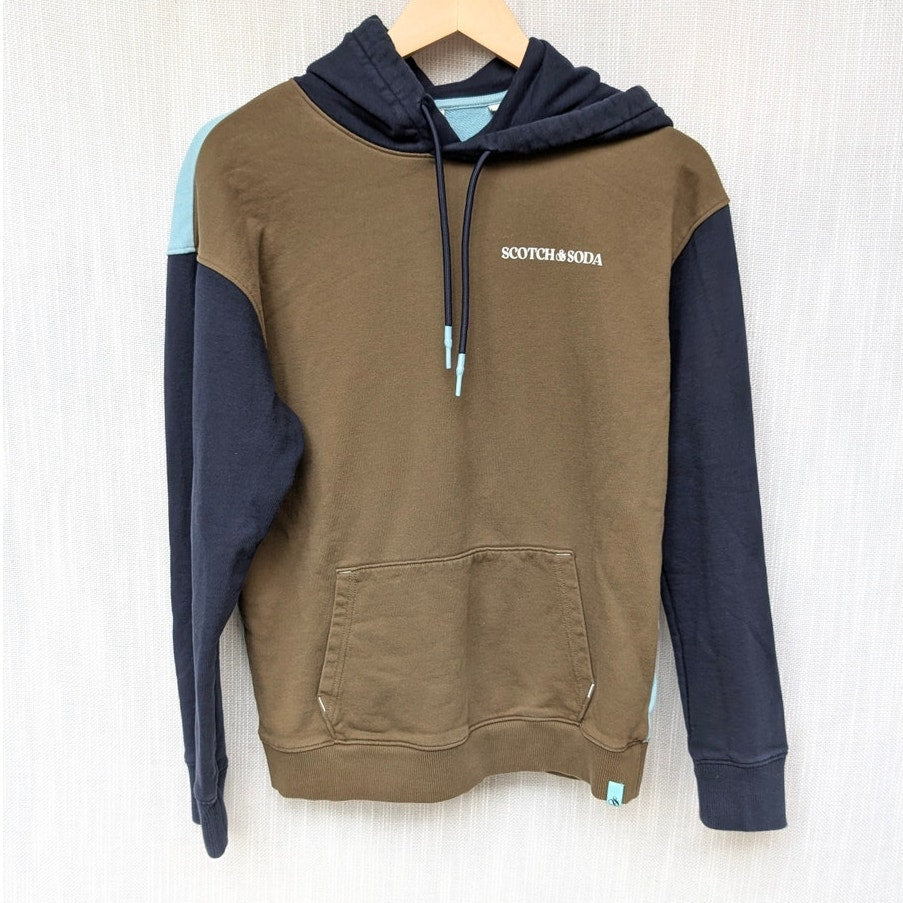 Scotch & Soda Unisex Organic Cotton Felpa Logo Hoodie, size S