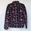 YMC Beach Graffiti Jacquard Fleece Wool Blend Jacket in Black Multi, size S