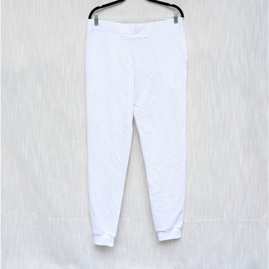 Moschino Underwear Pants Womens XL White Logo Print Cotton Ankle Sweatpants NWT