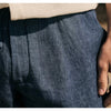 NWT Octobre Agnel Mottled Blue Chino Linen High Rise Trouser Pants, Size XL