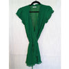 Reformation Sicilia Green Polka Dot Ruffle V-neck Wrap Mini Dress S