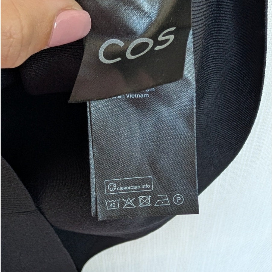 COS Tubular Knit Tank Top Womens L Black Sleeveless Jersey Slim Fit