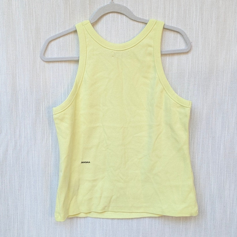 Pangaia Recycled Cotton Tank Top Womens L Yellow Sleeveless Crewneck NWT