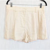 Reformation Cream Yellow Linen Pleated High Rise Shorts Size 8