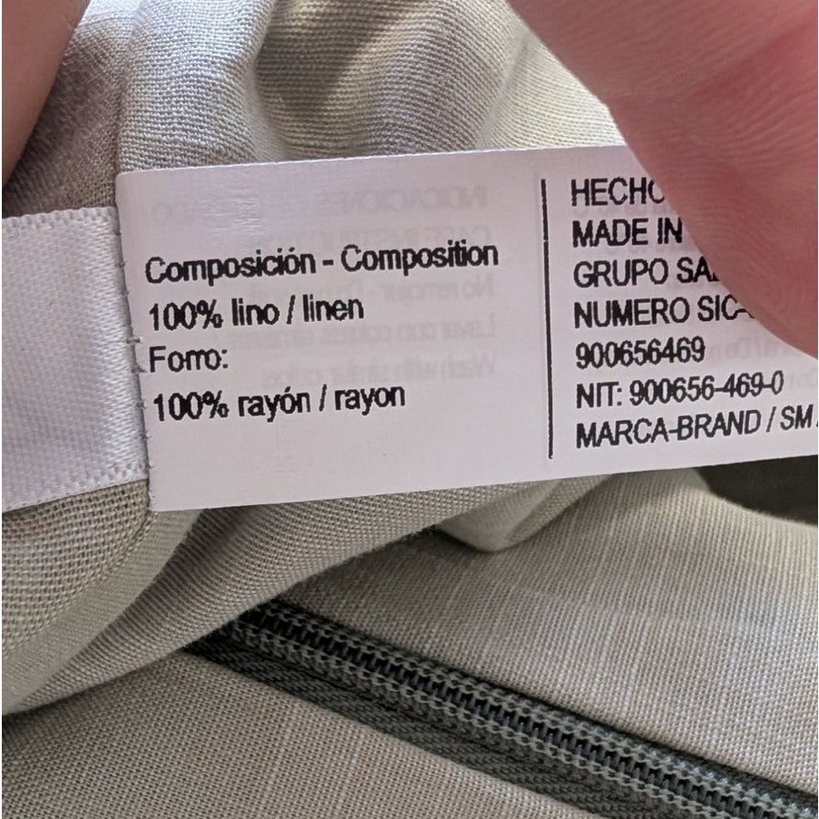 Ancora Azara Linen Midi/Maxi Dress Womens L Green Sleeveless Bust Details