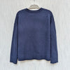 Nordstrom Wool & Cashmere Crewneck Sweater Womens M Navy Knit Long Sleeve