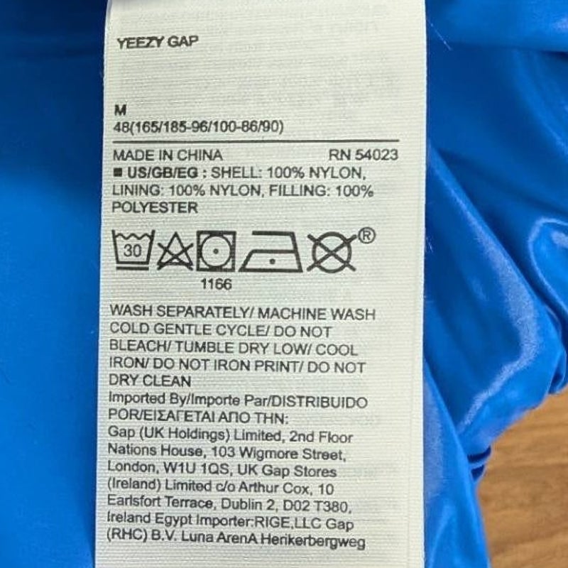 YZY GAP Round Puffer Jacket Blue Women's Size M