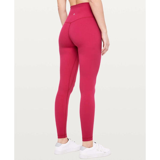 Lululemon W5BOBS Align Nulu Ruby Red Pink High-rise Leggings Full 28", size 6