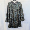 H&M Green Jersey Sequin Long Raglan Sleeve Short Dress M
