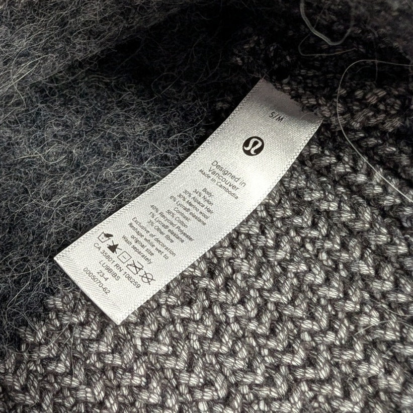Lululemon Alpaca Wool-Blend Beanie Hat Unisex S/M Dark Gray NWT