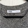Zara Dress Womens L Gray Melange Knit Round Neck Lomg Sleeve Midi Maxi
