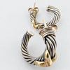 David Yurman Two-Tone X Crossover Hoop Earrings Silver/Gold
