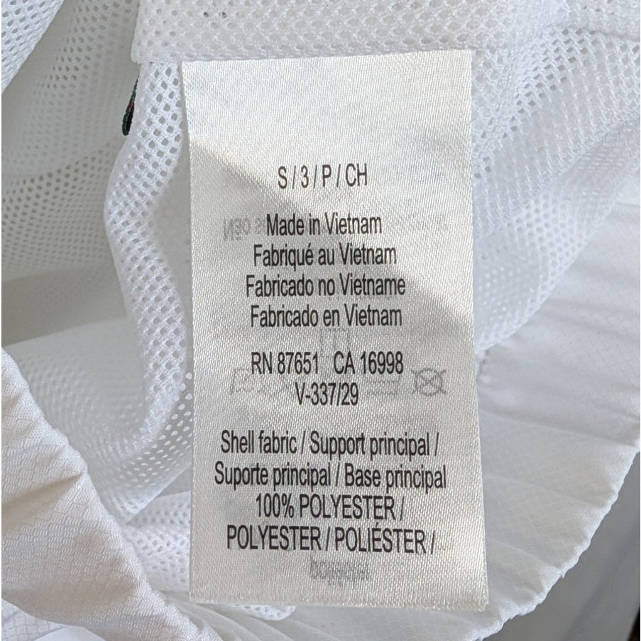 Lacoste Sport Water-Resistant Tennis Track Jacket Size S White Logo Full Zip