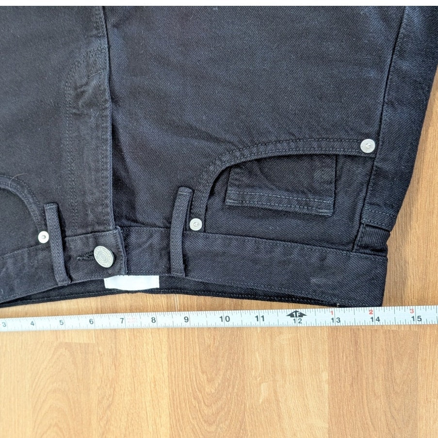 Frame Le Brigette Mini Short Womens 25 Black Denim Cotton High-Rise Raw Cut NWOT