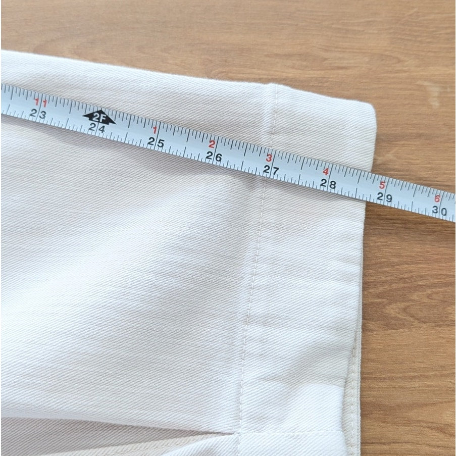 Brunello Cucinelli Straight Tapered Pleated Pants Womens 10 Ecru Cotton High-rise Chino