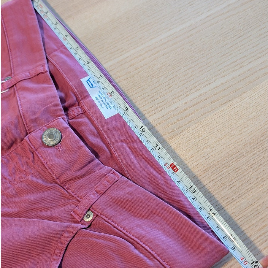 Care Label Cigar 137 Crossover Jean Womens 31 Fucsia Denim Straight Skinny NWT