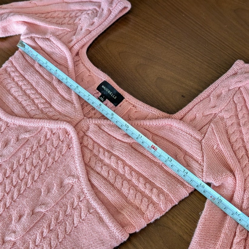 Majorelle Pink Fallone Knit Long Sleeve Sweater, size S