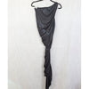 Norma Kamali Diana Gown Black Metallic One Shoulder Asymmetrical Midi Dress S/36