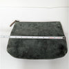 Brunello Cucinelli Green Suede Leather Pouch Cosmetic Bag Rare Womens Zipper
