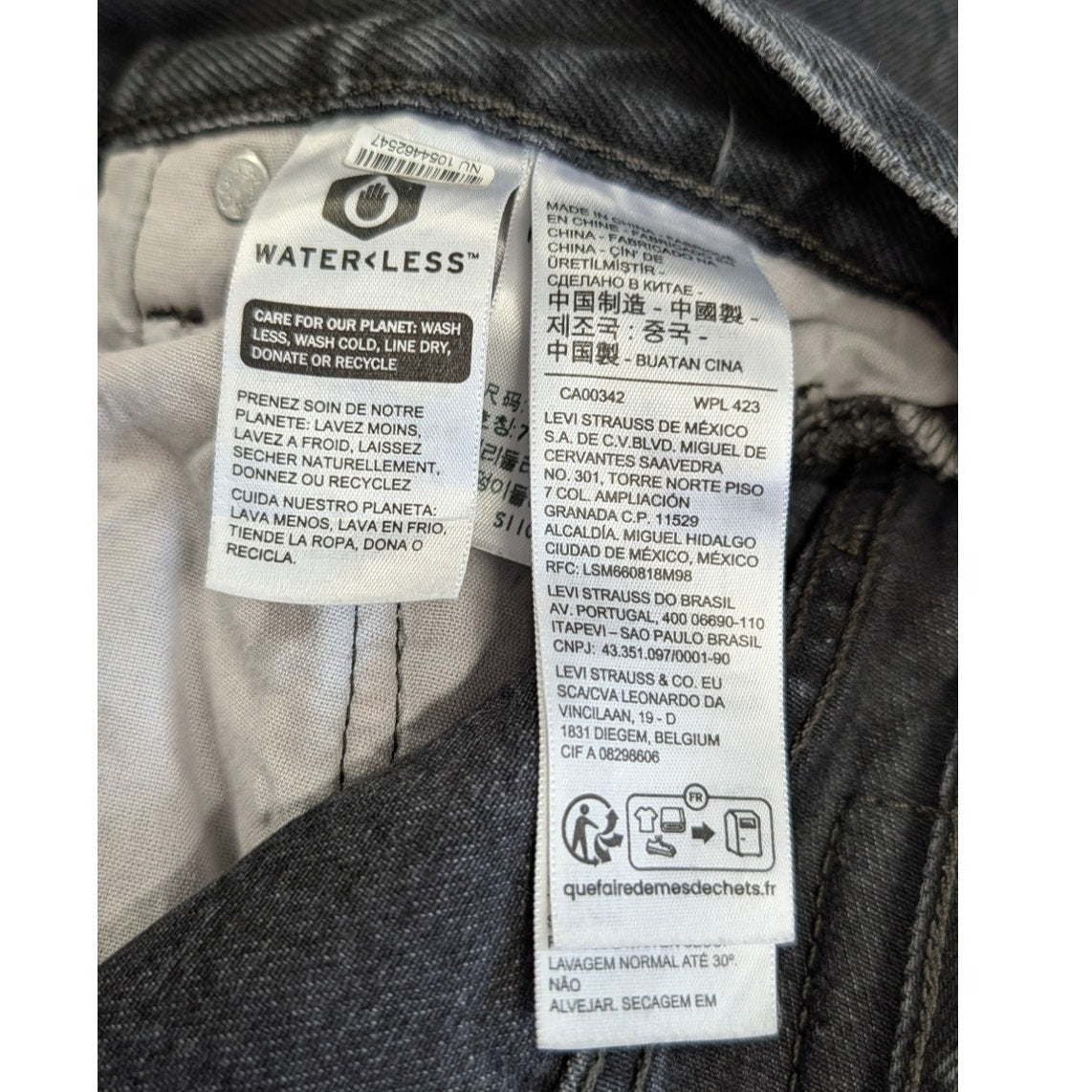 Levi's 501 Original Chaps Two-Tone Black Jeans Women's W28 L30 A7501-0000
