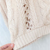KNITZ For Love & Lemons Wythe Pullover Womens S Natural Oversized Cotton