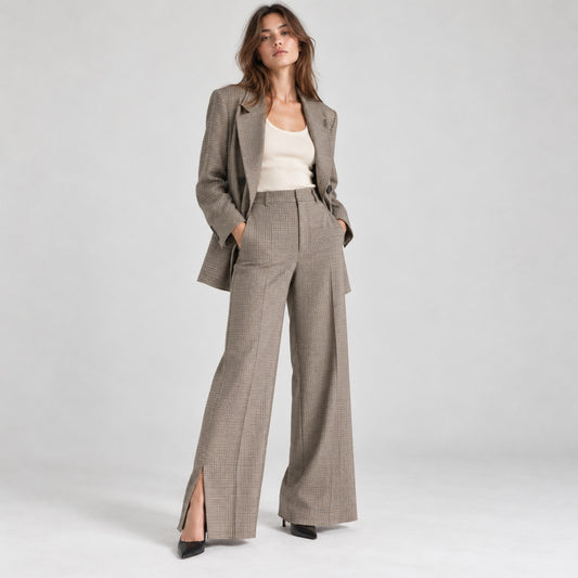Anine Bing Madeleine Double-breasted Blazer Lyra Trouser Houndstooth Set XS/S