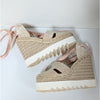 Stella McCartney Gaia Crystal Ankle-Wrap Platform Espadrilles Womens EU 40/US 10