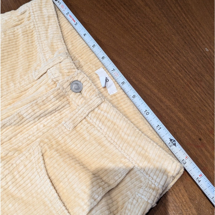BP. Corduroy Cargo Pants Womens 26 Yellow High-rise Utility Wide Straight Leg