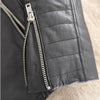 Barneys Men's Originals Black Leather Moto Biker Full Zip Jacket, size M