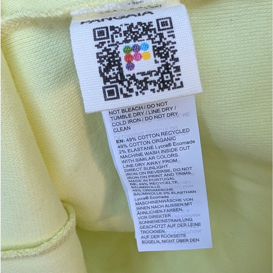Pangaia Recycled Cotton Tank Top Womens L Yellow Sleeveless Crewneck NWT