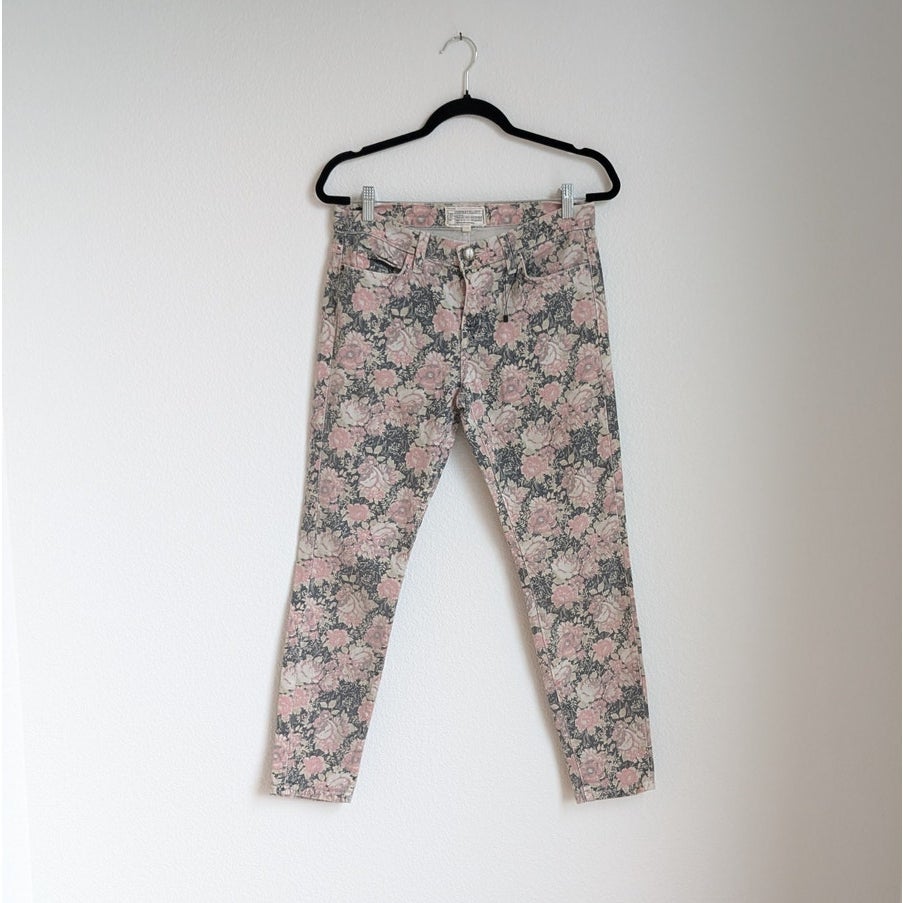 Anthropologie Current/Elliott The Stiletto Mid-Rise Skinny Cropped Jeans, sz 28