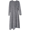 Zara Dress Womens L Gray Melange Knit Round Neck Lomg Sleeve Midi Maxi