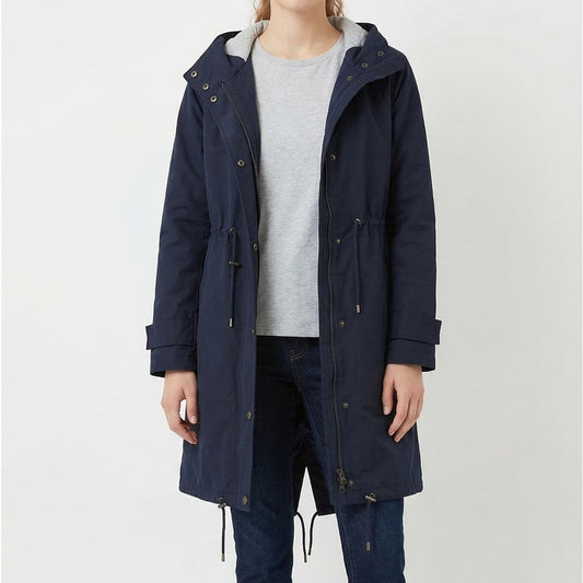 Seraphine 4 in 1 Coat Jacket Womens 2 Navy Parka Full Zip Long Sleeve Hooded