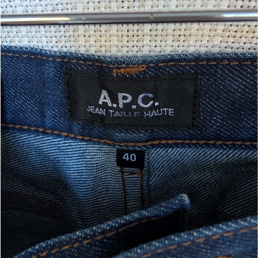 A.P.C. APC Jean Taille Haute Denim Mid-rise Straight Leg Jeans, size 40/L