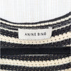 Anine Bing Arie Striped Crochet Knit Mini Dress Womens S Black Sleeveless
