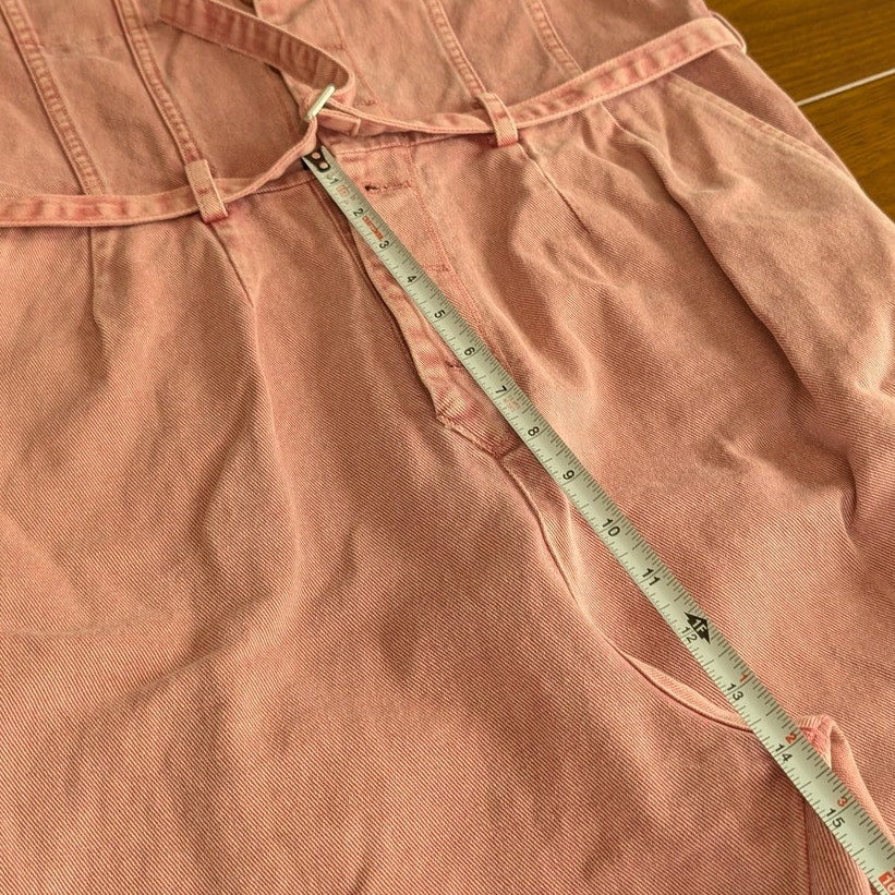 Sea NY Corbin Pink Short Sleeve Long Denim Jumpsuit, Size 10