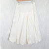 Chan Luu Million Pleats Bubble Skirt Womens 1/S White Cotton Drop Waist Midi
