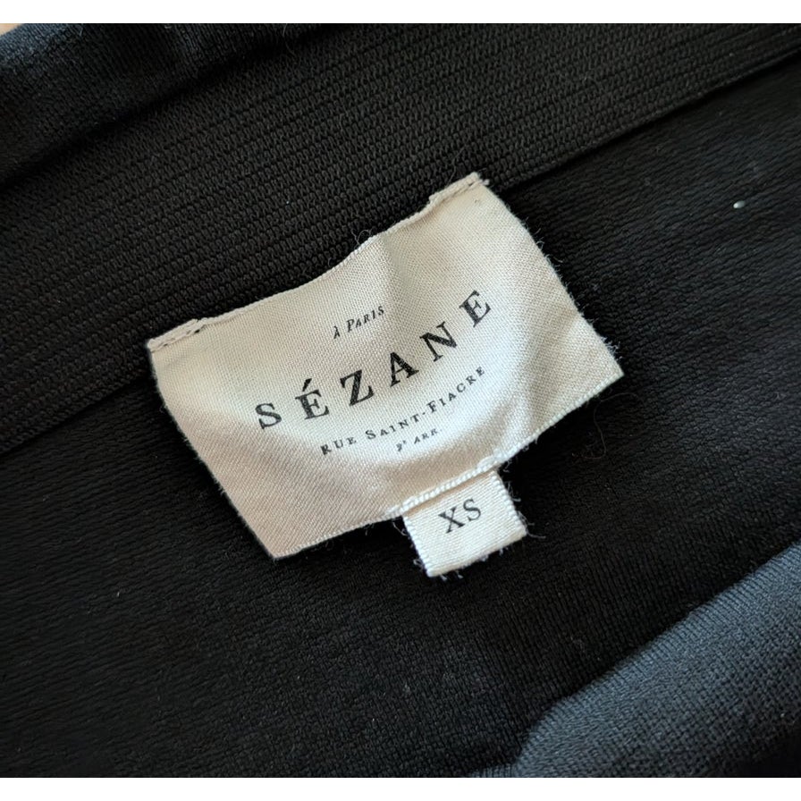 Sezane Black Asymmetric Wrap Mini Skirt Size XS