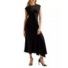 Ted Baker Frasia Asymmetrical Midi Dress Womens 2/US 6 Black Short Sleeve NWT