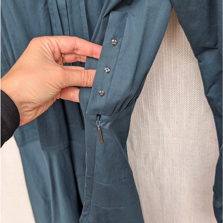 Jason Wu Dress Womens 8 Teal Poplin Long Sleeve Shirt Syle Mini NWOT