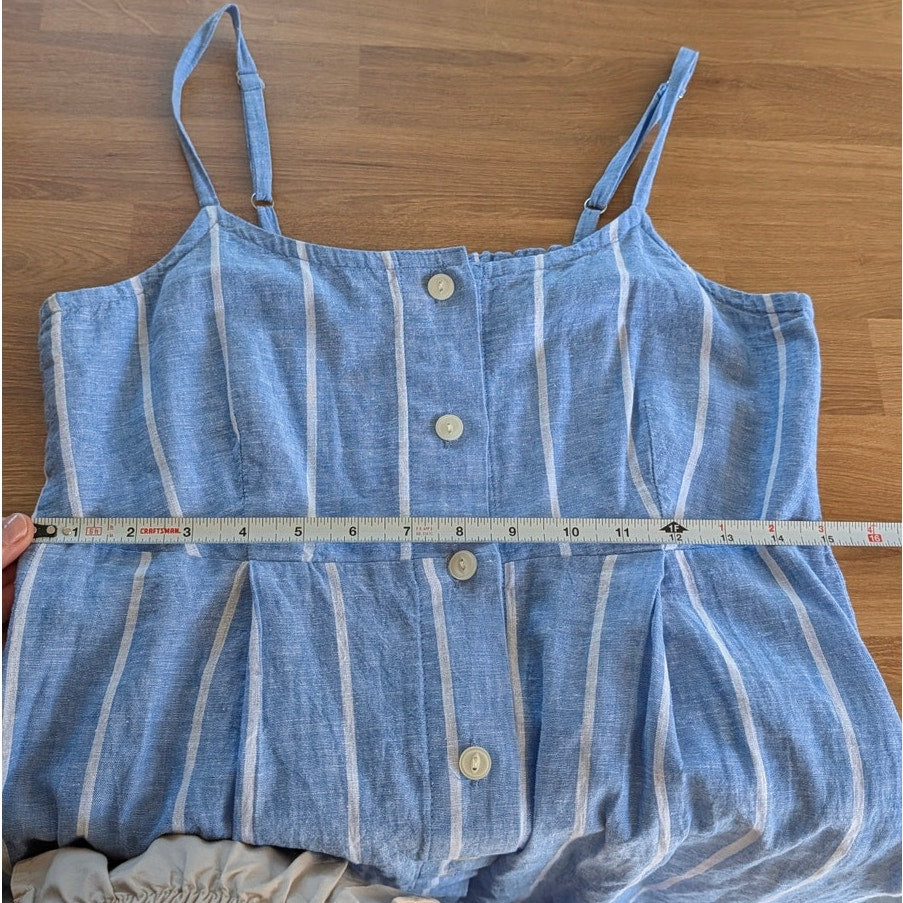 Part Two Reysa Dress Womens EU36/ S Marina Blue Linen Sleeveless Shirt Button