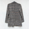 Massimo Dutti Wool Blend Blazer 6081/681/802 Womens 8 Gray/Brown Textured Weave