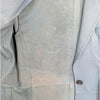 Common Leisure Power Blazer Suit Jacket Womens S Gray Blue Leather Oversized