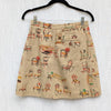 Anthropologie Postmark Beige Cotton Chairs Canvas A-line Wrap Mini Skirt, size 2